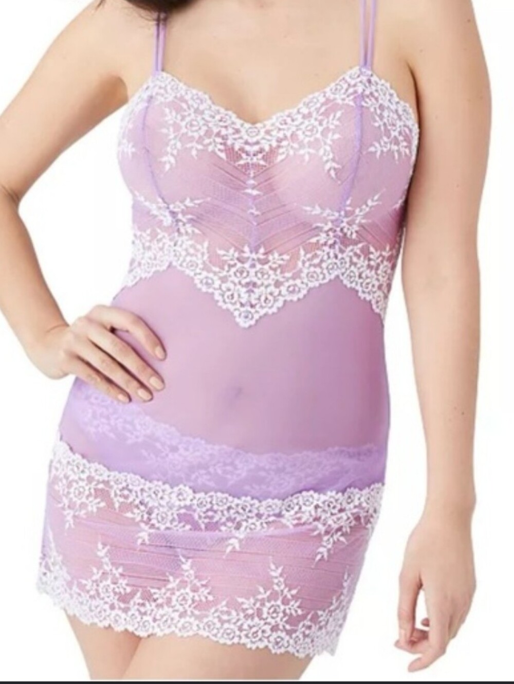 Wacoal Intimates & Sleepwear Embrace Lace Chemise Dress Size L Lavender Romantic